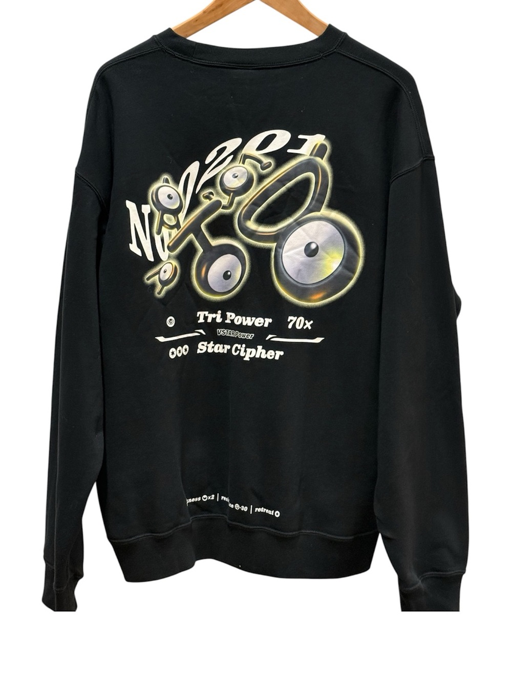 NWOT UT x Pokémon Trading Card Game Unown Crewneck Sweatshirt Black Men's M Rare
